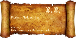 Muhr Mabella névjegykártya
